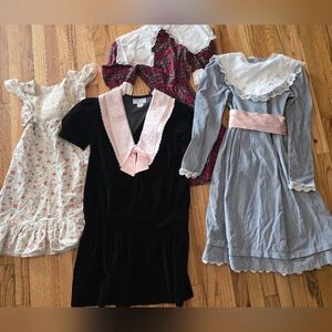 Lot Of 4 Vtg Girls Dresses Size 8-10